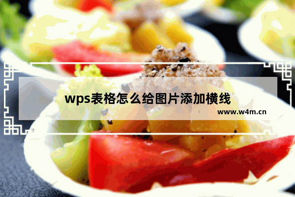 wps表格怎么给图片添加横线