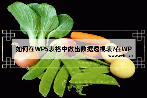 如何在WPS表格中做出数据透视表?在WPS表格绘制数据透视表的教程