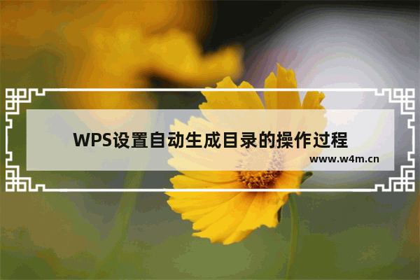 WPS设置自动生成目录的操作过程