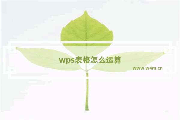 wps表格怎么运算