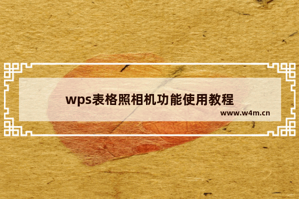 wps表格照相机功能使用教程