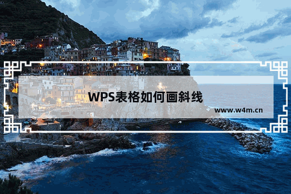 WPS表格如何画斜线