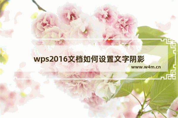 wps2016文档如何设置文字阴影