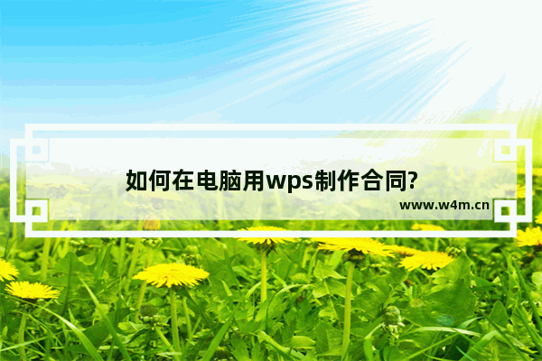 如何在电脑用wps制作合同?