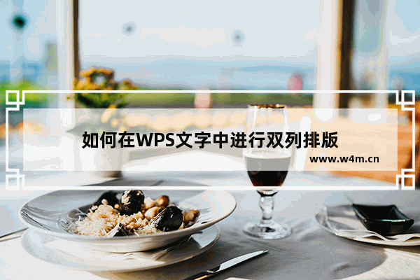 如何在WPS文字中进行双列排版