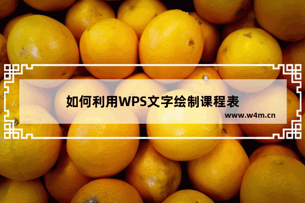 如何利用WPS文字绘制课程表