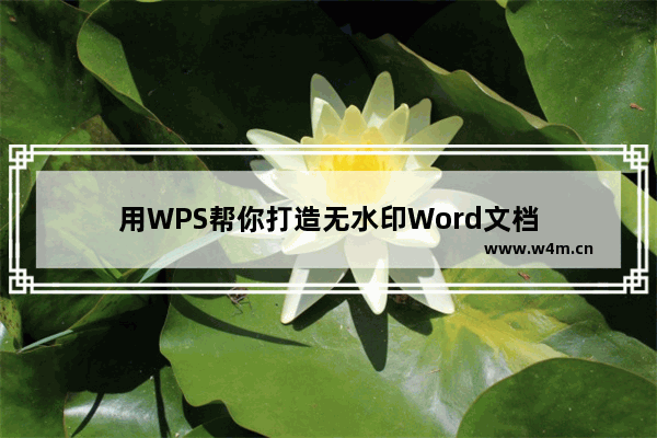 用WPS帮你打造无水印Word文档