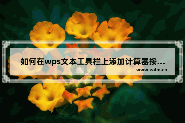 如何在wps文本工具栏上添加计算器按钮来实现计算器功能