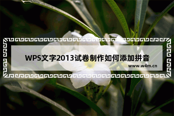 WPS文字2013试卷制作如何添加拼音