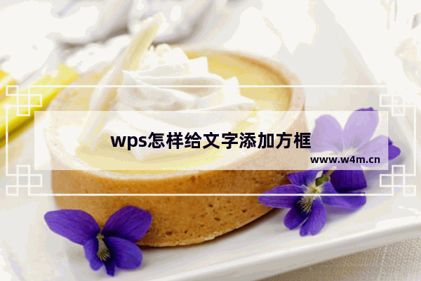 wps怎样给文字添加方框