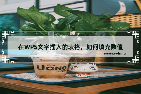 在WPS文字插入的表格，如何填充数值