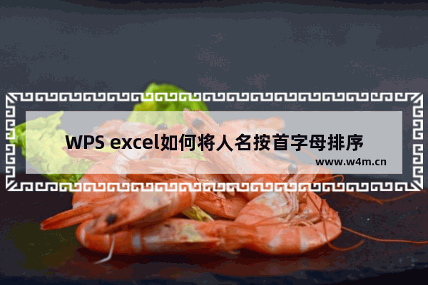 WPS excel如何将人名按首字母排序 实例教程