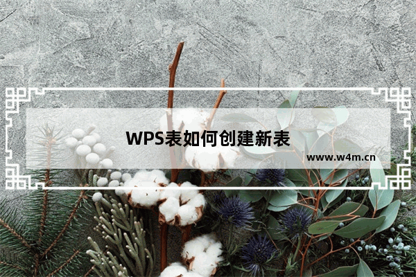 WPS表如何创建新表