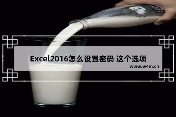 Excel2016怎么设置密码 这个选项了解下