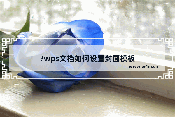 ?wps文档如何设置封面模板