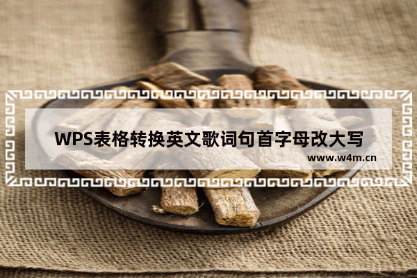 WPS表格转换英文歌词句首字母改大写