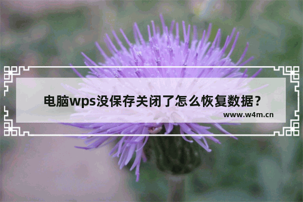 电脑wps没保存关闭了怎么恢复数据？