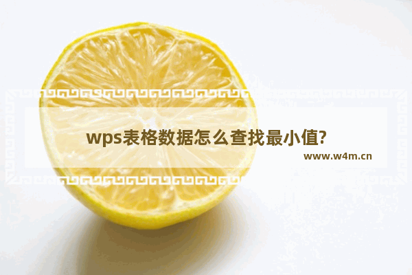 wps表格数据怎么查找最小值?