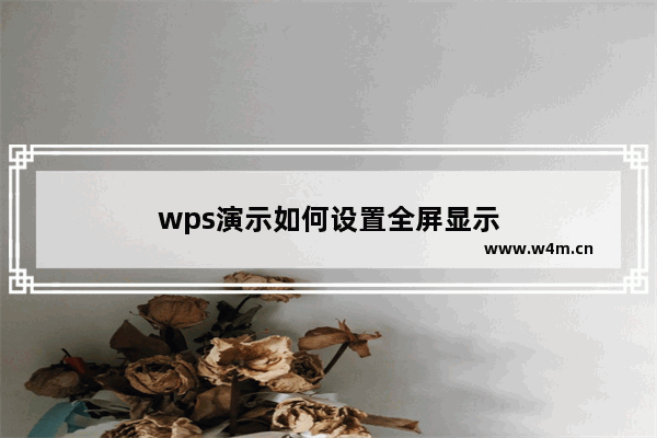 wps演示如何设置全屏显示