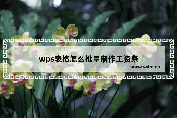 wps表格怎么批量制作工资条