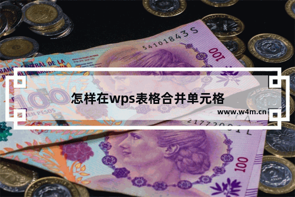 怎样在wps表格合并单元格