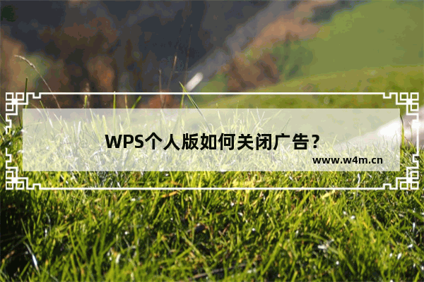 WPS个人版如何关闭广告？