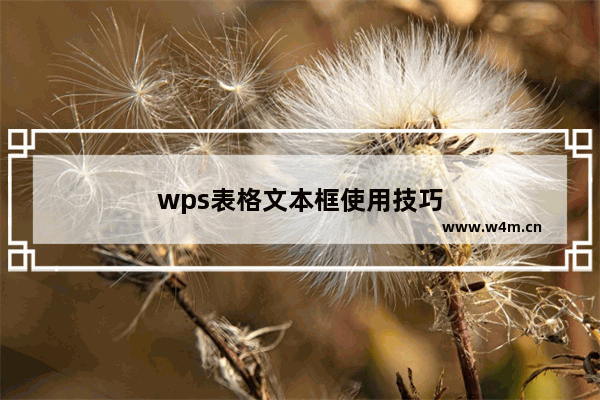 wps表格文本框使用技巧