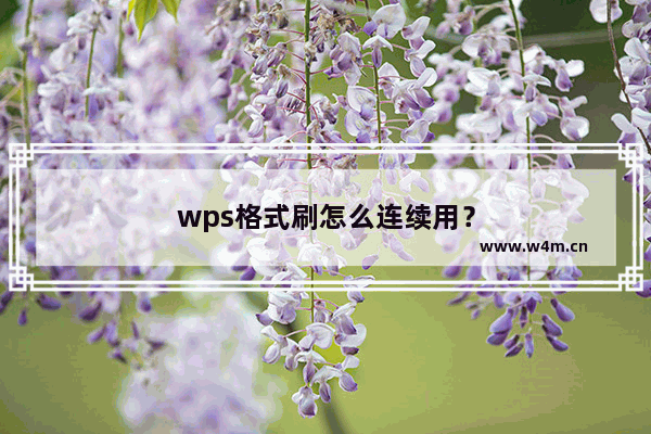 wps格式刷怎么连续用？