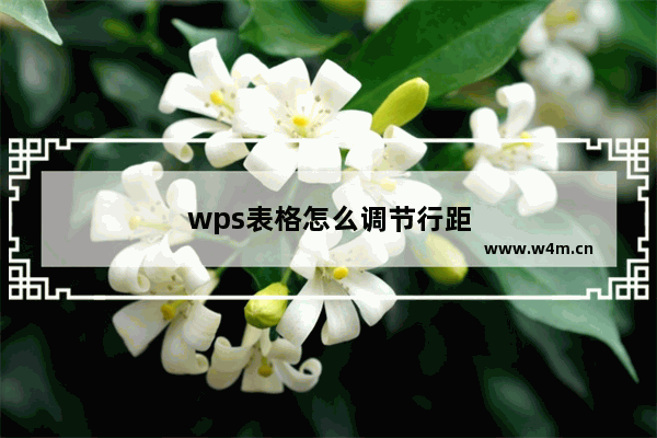 wps表格怎么调节行距