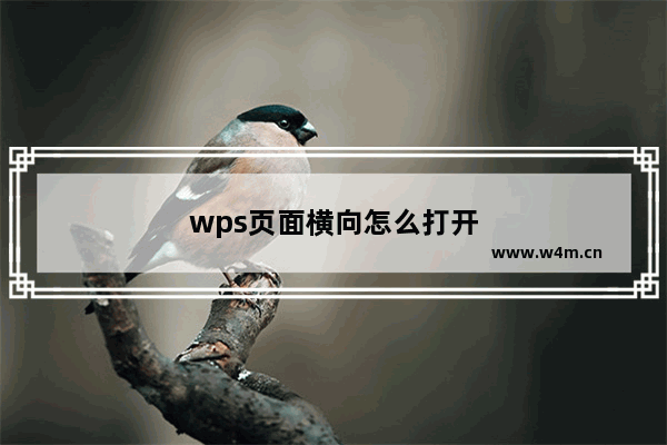 wps页面横向怎么打开