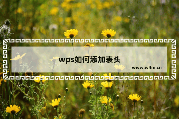 wps如何添加表头