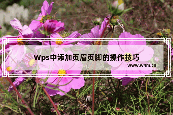 Wps中添加页眉页脚的操作技巧