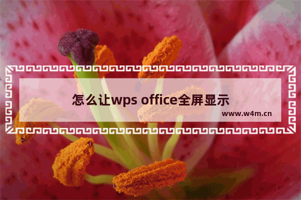 怎么让wps office全屏显示