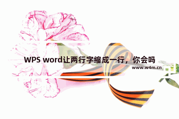 WPS word让两行字缩成一行，你会吗？