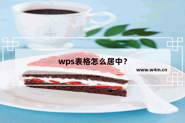 wps表格怎么居中？