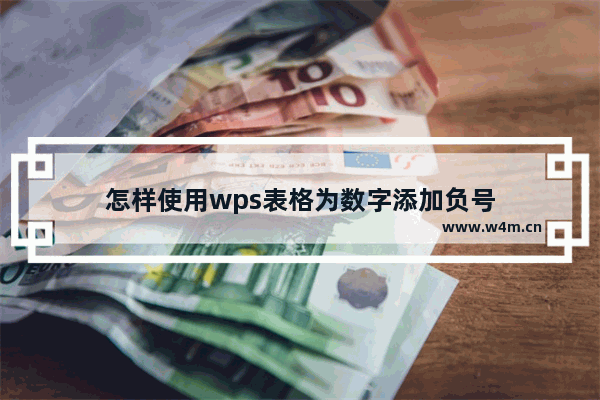 怎样使用wps表格为数字添加负号