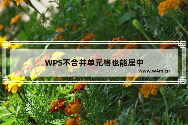 WPS不合并单元格也能居中