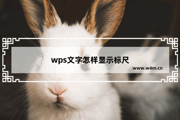 wps文字怎样显示标尺