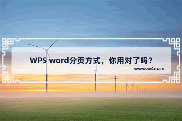 WPS word分页方式，你用对了吗？