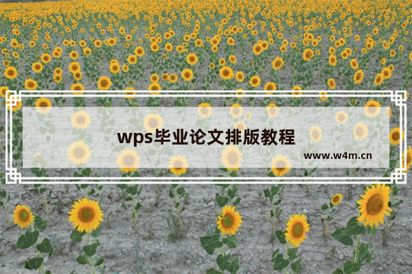 wps毕业论文排版教程