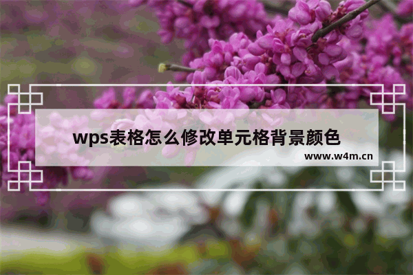 wps表格怎么修改单元格背景颜色