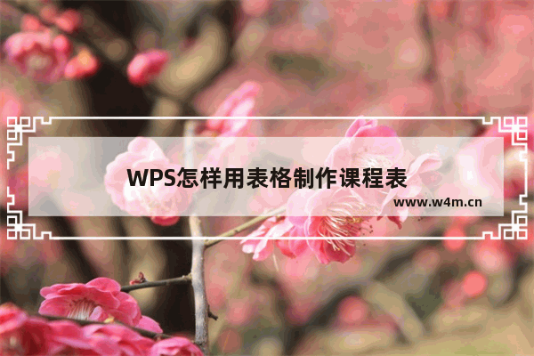 WPS怎样用表格制作课程表