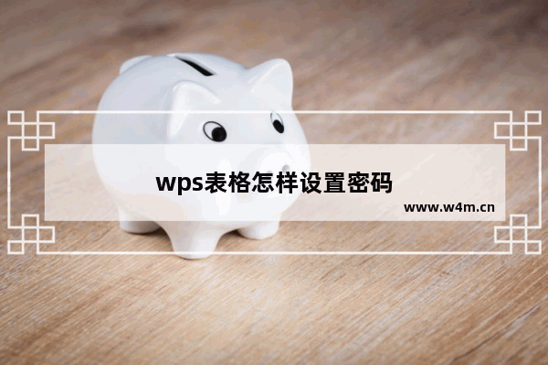 wps表格怎样设置密码