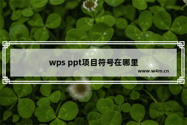 wps ppt项目符号在哪里