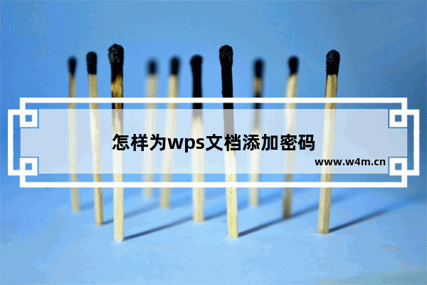 怎样为wps文档添加密码