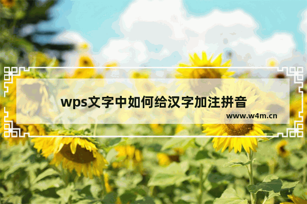 wps文字中如何给汉字加注拼音