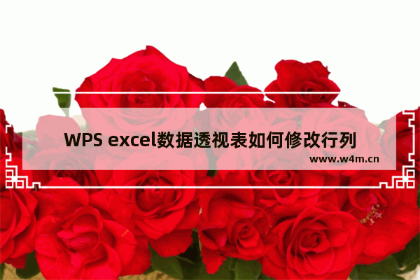 WPS excel数据透视表如何修改行列字段顺序