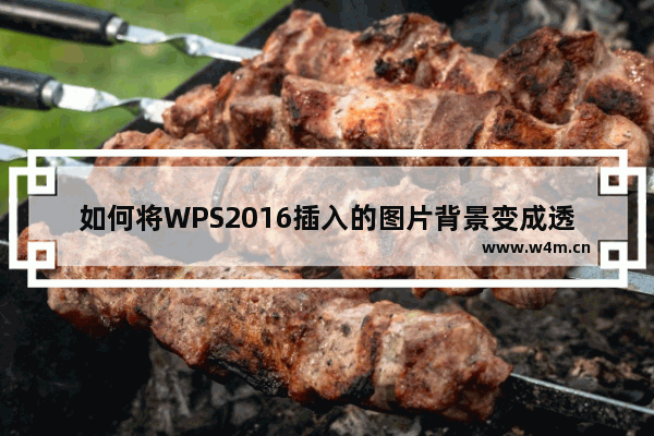 如何将WPS2016插入的图片背景变成透明色