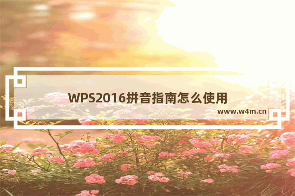 WPS2016拼音指南怎么使用