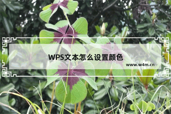 WPS文本怎么设置颜色